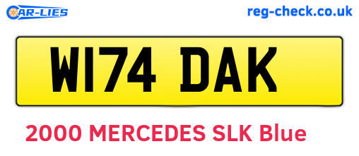 W174DAK are the vehicle registration plates.