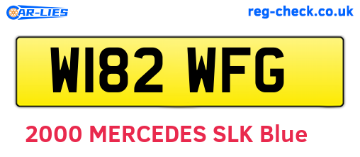 W182WFG are the vehicle registration plates.