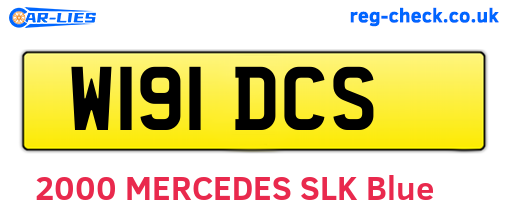 W191DCS are the vehicle registration plates.