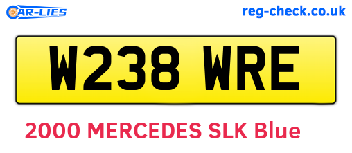 W238WRE are the vehicle registration plates.