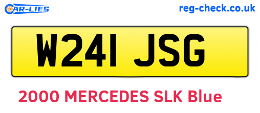 W241JSG are the vehicle registration plates.