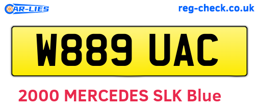 W889UAC are the vehicle registration plates.