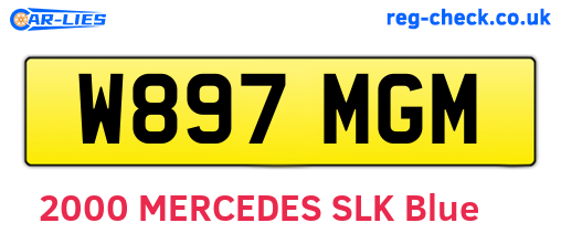 W897MGM are the vehicle registration plates.