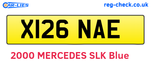 X126NAE are the vehicle registration plates.
