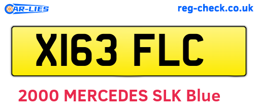X163FLC are the vehicle registration plates.