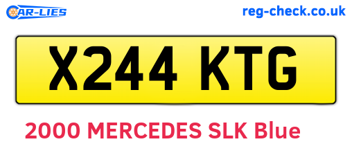 X244KTG are the vehicle registration plates.