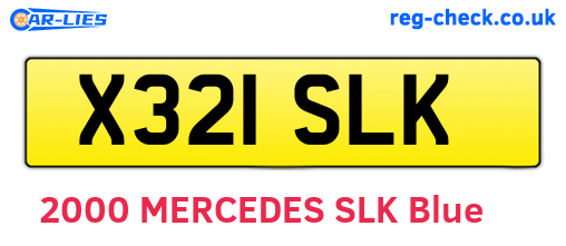 X321SLK are the vehicle registration plates.