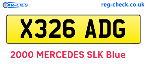 X326ADG are the vehicle registration plates.