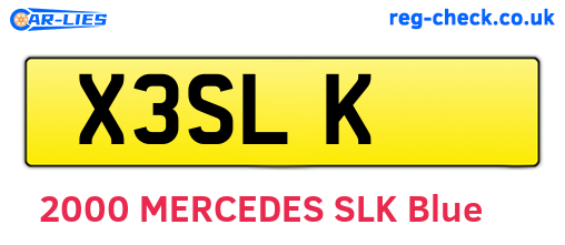 X3SLK are the vehicle registration plates.