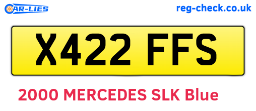 X422FFS are the vehicle registration plates.