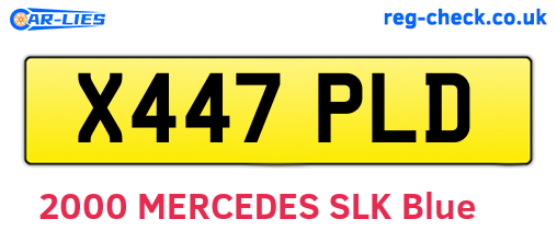 X447PLD are the vehicle registration plates.