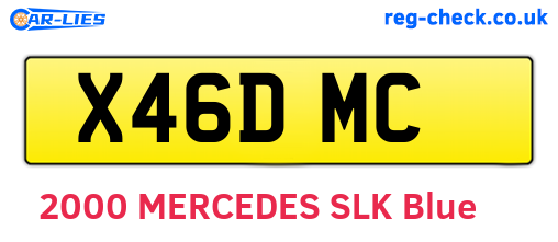 X46DMC are the vehicle registration plates.