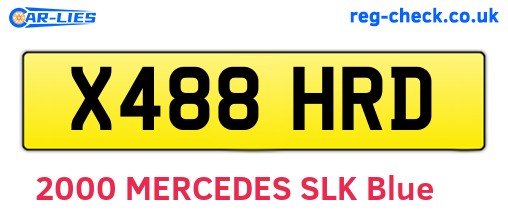 X488HRD are the vehicle registration plates.