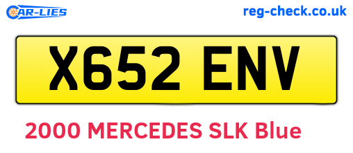 X652ENV are the vehicle registration plates.