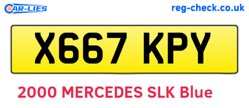 X667KPY are the vehicle registration plates.