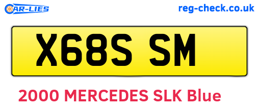 X68SSM are the vehicle registration plates.