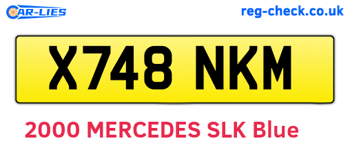 X748NKM are the vehicle registration plates.