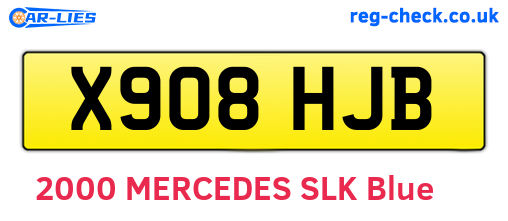 X908HJB are the vehicle registration plates.