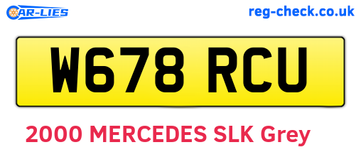 W678RCU are the vehicle registration plates.