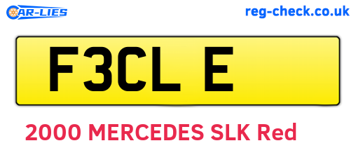 F3CLE are the vehicle registration plates.