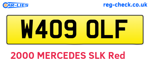W409OLF are the vehicle registration plates.