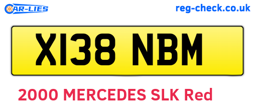 X138NBM are the vehicle registration plates.