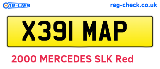 X391MAP are the vehicle registration plates.