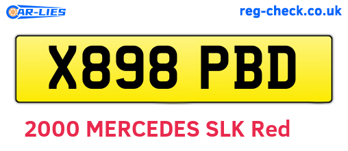 X898PBD are the vehicle registration plates.