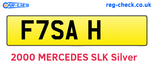 F7SAH are the vehicle registration plates.