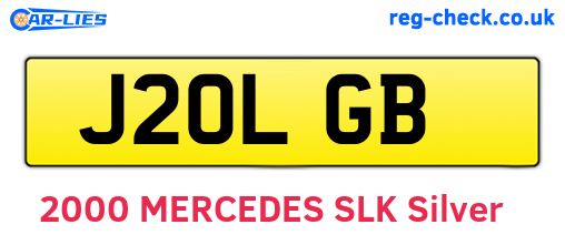 J20LGB are the vehicle registration plates.