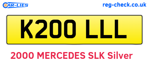 K200LLL are the vehicle registration plates.