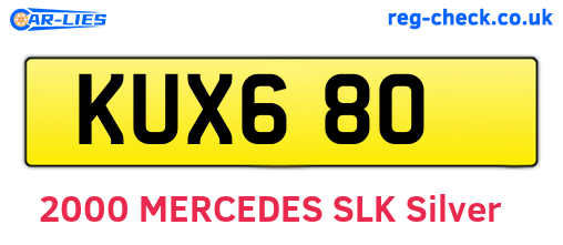 KUX680 are the vehicle registration plates.