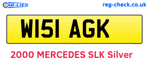 W151AGK are the vehicle registration plates.