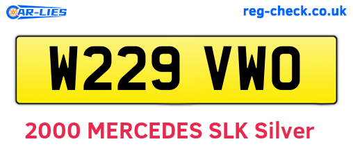 W229VWO are the vehicle registration plates.