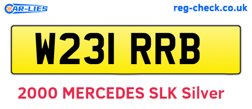 W231RRB are the vehicle registration plates.