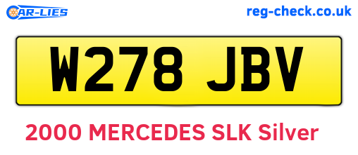 W278JBV are the vehicle registration plates.