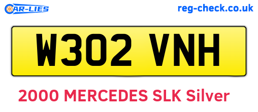 W302VNH are the vehicle registration plates.