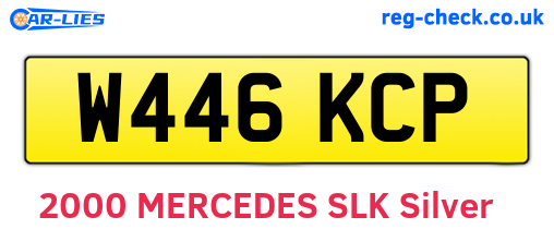 W446KCP are the vehicle registration plates.