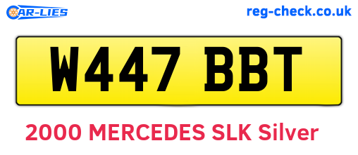 W447BBT are the vehicle registration plates.