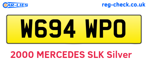 W694WPO are the vehicle registration plates.