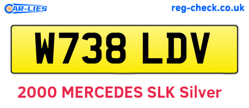 W738LDV are the vehicle registration plates.