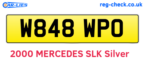 W848WPO are the vehicle registration plates.