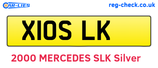 X10SLK are the vehicle registration plates.