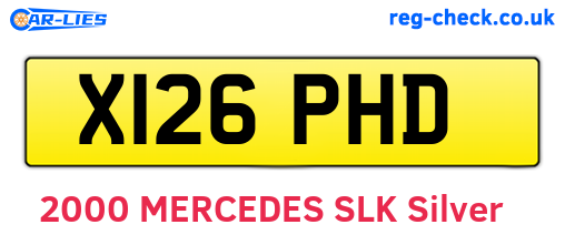 X126PHD are the vehicle registration plates.