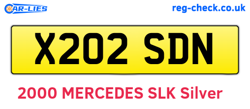 X202SDN are the vehicle registration plates.