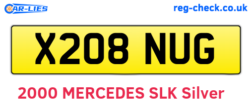 X208NUG are the vehicle registration plates.