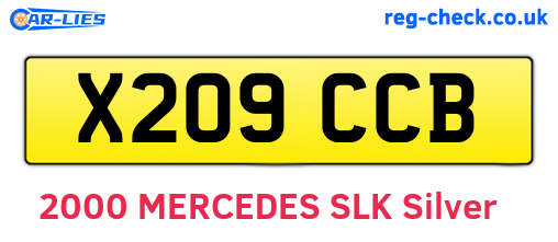 X209CCB are the vehicle registration plates.