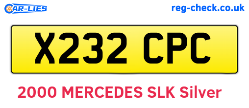 X232CPC are the vehicle registration plates.