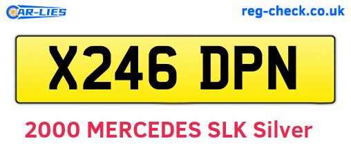 X246DPN are the vehicle registration plates.