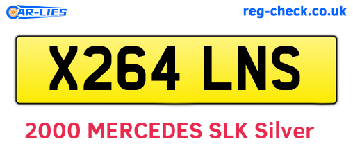 X264LNS are the vehicle registration plates.